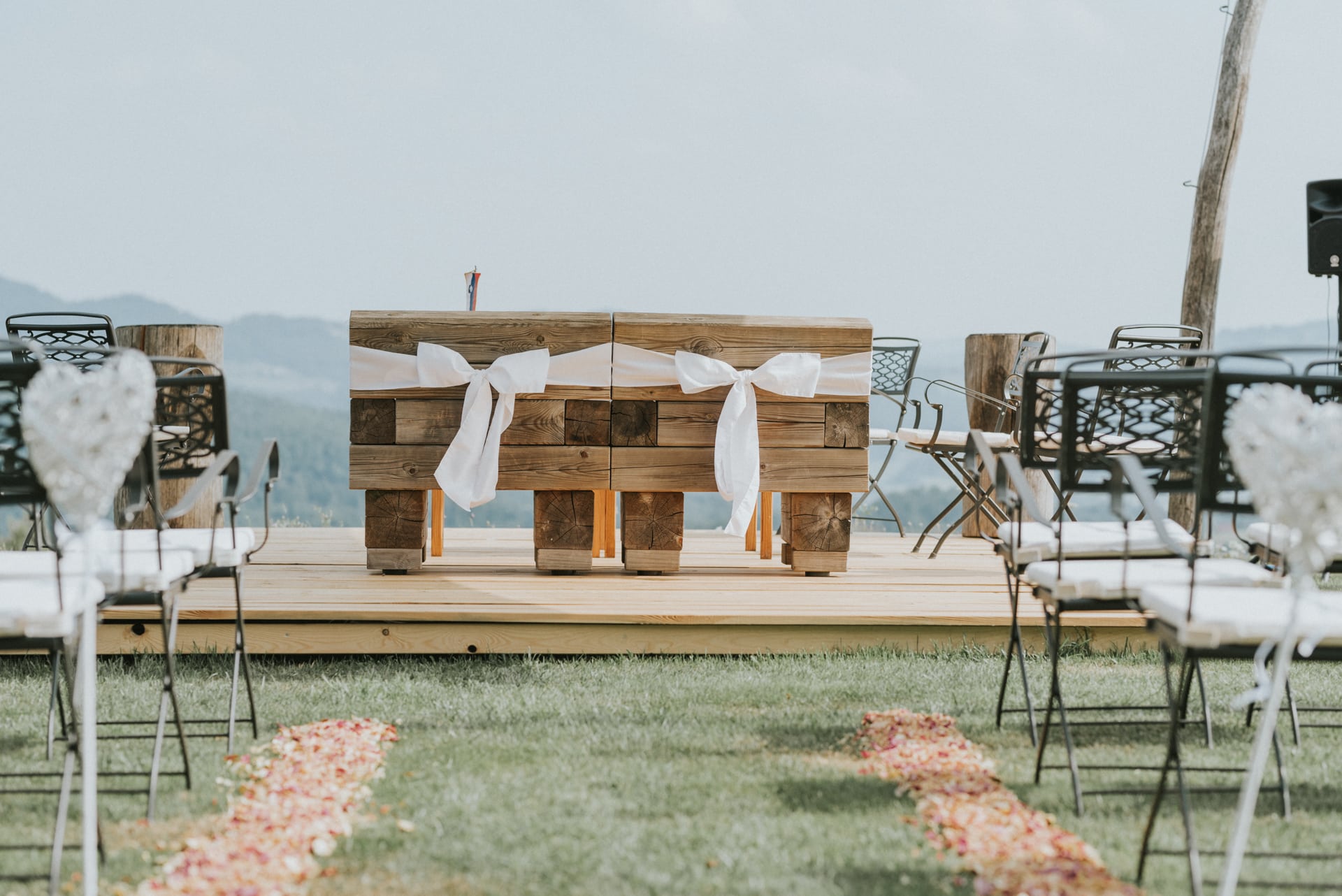 Poročna lokacija Razgledi iz vrha